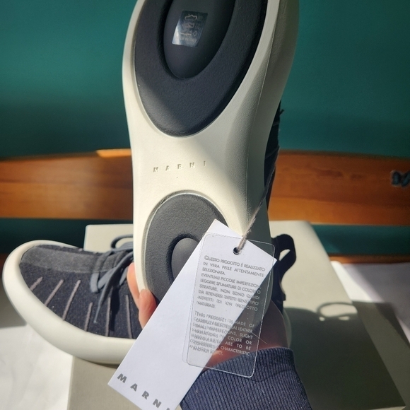 𝅺MARNI Black Banana lace up sneakers size 9(42) BNWT - Picture 4 of 9